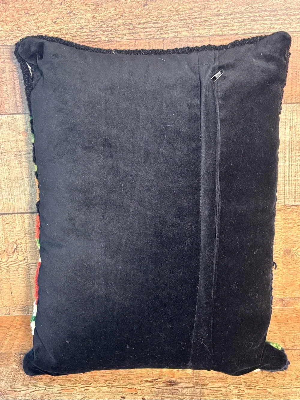 Snowman Wool Hooked Throw Pillow Christmas 15x12 Birds